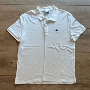 Lacoste Men's White Polo Shirt- XL slim fit